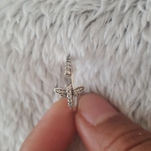 Pandora sparkling dragonfly open ring